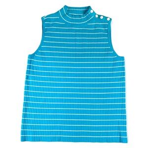 -Talbots (sz L) mockneck sleeveless knit top
